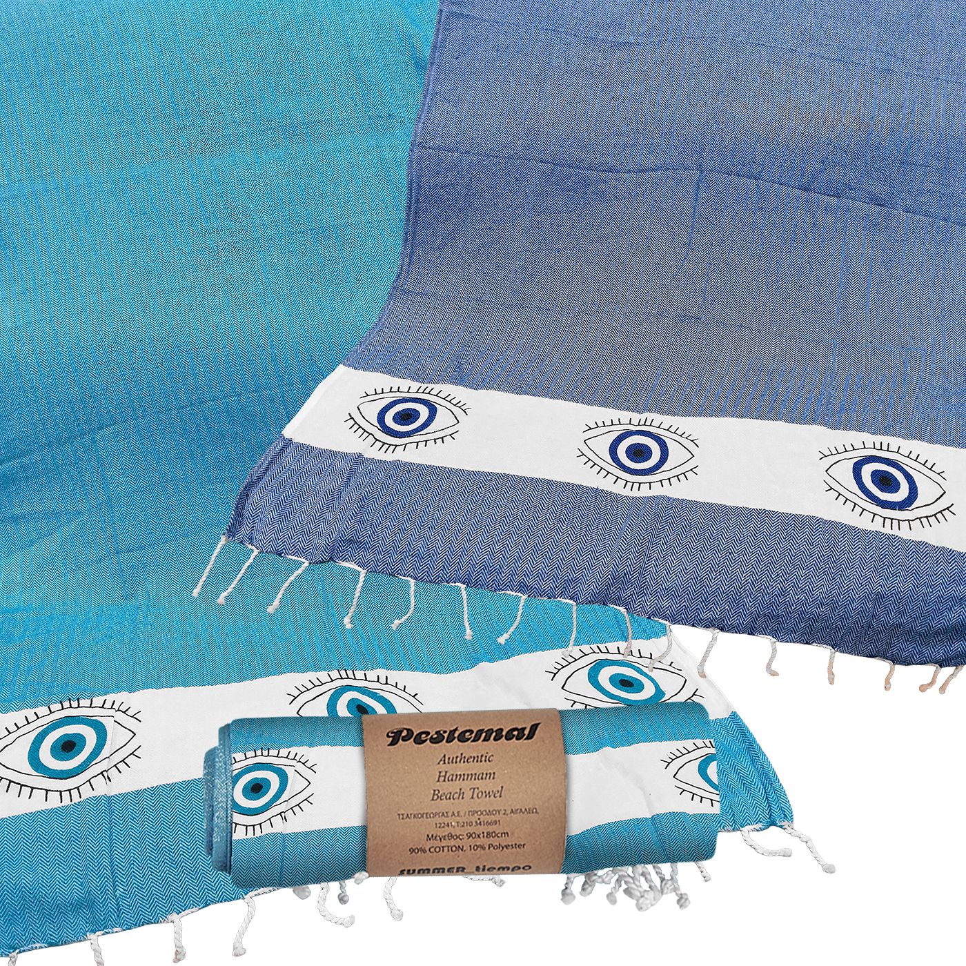 Πετσέτα Θαλάσσης Pestemal Ματάκια ~280g 90x180cm SummerTiempo 622273 - Τυρκουάζ - (1ΤΕΜ) - (42-2253) - Image 3