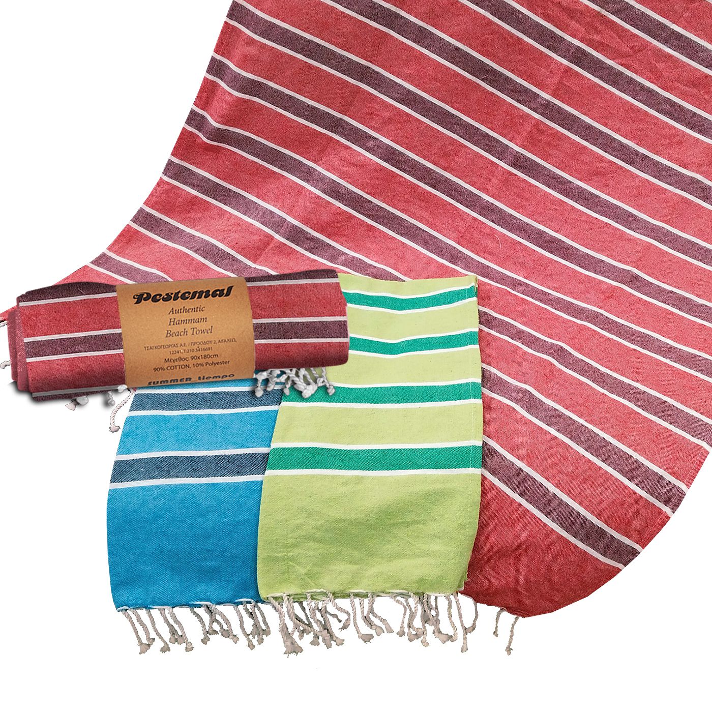 Πετσέτα Θαλάσσης Pestemal με Χρωματιστές Ρίγες ~280g 90x180cm SummerTiempo 622967 - Γαλάζιο - (1ΤΕΜ) - (42-2947) - Image 2