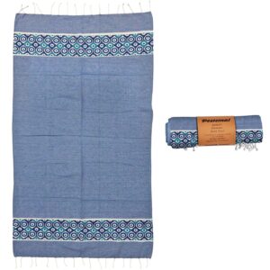 Πετσέτα Θαλάσσης Pestemal Μικρά Ματάκια ~280g 90x180cm SummerTiempo 623187 - Μπλε σκ. - (1ΤΕΜ) - (42-3167)