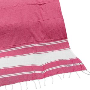 Πετσέτα Θαλάσσης Pestemal Λευκή Φάσα ~280g 90x180cm SummerTiempo 623191 - Κόκκινο - (1ΤΕΜ) - (42-3171)