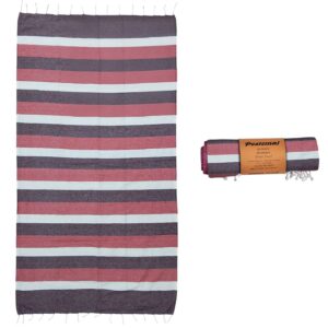 Πετσέτα Θαλάσσης Pestemal Ριγέ ~280g 90x180cm SummerTiempo 623192 - Κόκκινο - (1ΤΕΜ) - (42-3172)