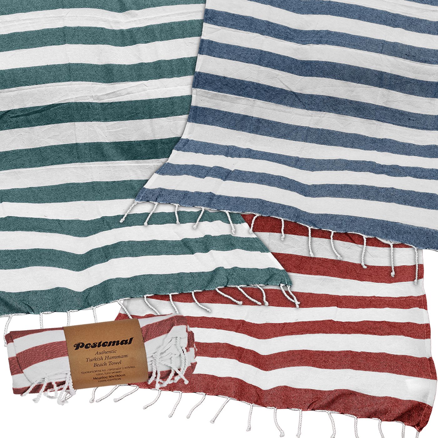 Πετσέτα Θαλάσσης Pestemal Ριγέ ~280g 90x180cm SummerTiempo 62841 - Πράσινο - (1ΤΕΜ) - (42-821) - Image 2
