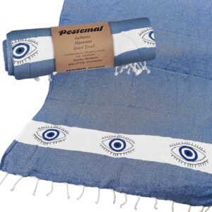 Πετσέτα Θαλάσσης Pestemal Ματάκια ~280g 90x180cm SummerTiempo 622273 - Μπλε σκ. - (1ΤΕΜ) - (42-2253)