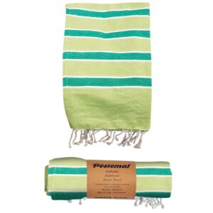 Πετσέτα Θαλάσσης Pestemal με Χρωματιστές Ρίγες ~280g 90x180cm SummerTiempo 622967 - Λαχανί - (1ΤΕΜ) - (42-2947)