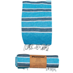 Πετσέτα Θαλάσσης Pestemal με Χρωματιστές Ρίγες ~280g 90x180cm SummerTiempo 622967 - Γαλάζιο - (1ΤΕΜ) - (42-2947)