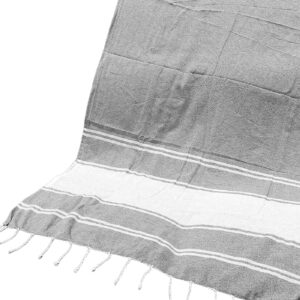 Πετσέτα Θαλάσσης Pestemal Λευκή Φάσα ~280g 90x180cm SummerTiempo 623191 - Γκρι - (1ΤΕΜ) - (42-3171)