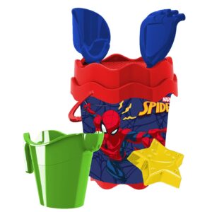 Κουβαδάκι Spiderman ø17cm με Ποτιστήρι σετ=6 τεμ Spiderman 25634 - (1ΣΕΤ) - (42-3372)