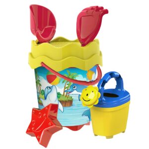 Κουβαδάκι Δελφίνια με Ποτιστήρι ø17cm σετ=6 τεμ SummerTiempo 622990 - Τυχαίο-Χρώμα-Σχέδιο-Επιλογή - (1ΣΕΤ) - (42-2970)