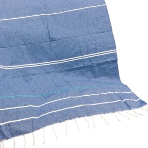 Πετσέτα Θαλάσσης Pestemal Λεπτές Ρίγες ~280g 90x180cm SummerTiempo 623389 - Μπλε σκ. - (1ΤΕΜ) - (42-3369)
