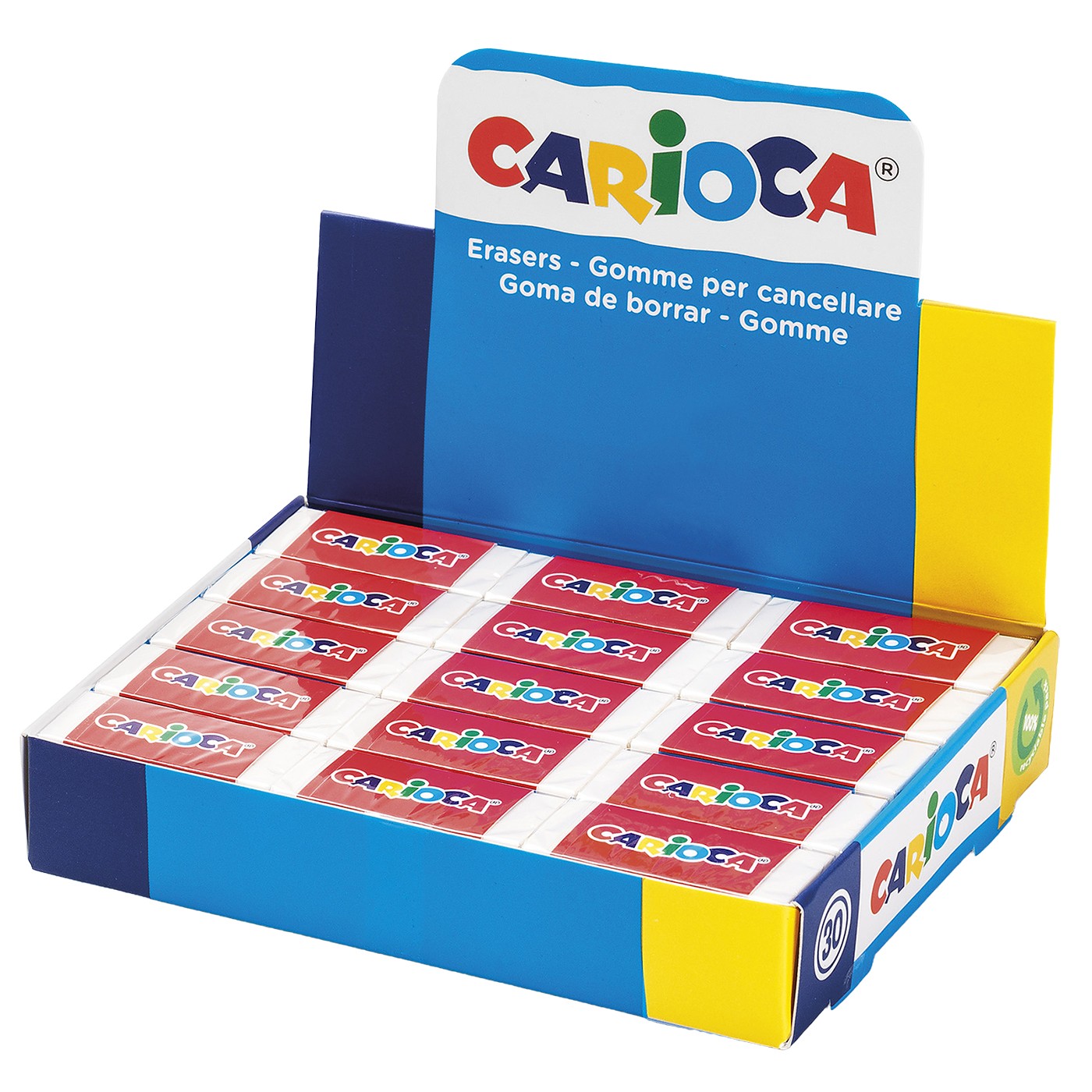 Γόμα Λευκή Carioca πακ=30τεμ JustNote 703689 - (1ΠΑΚ) - (50-3669)