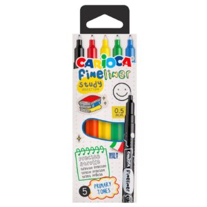 Μαρκαδόροι Carioca Fineliner Study 0,5mm σετ=5 Χρώματα JustNote 80910 - (1ΣΕΤ) - (60-890)
