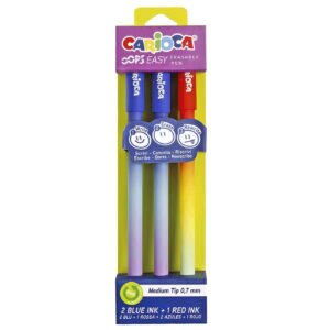 Στυλό Carioca που Σβήνει με Γόμα 0.7mm σετ=3τεμ JustNote 80911 - (1ΣΕΤ) - (60-891)